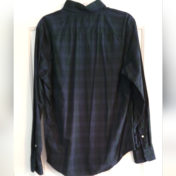 Abercrombie and Fitch green & blue plaid button down size large - Picture 2 of 3